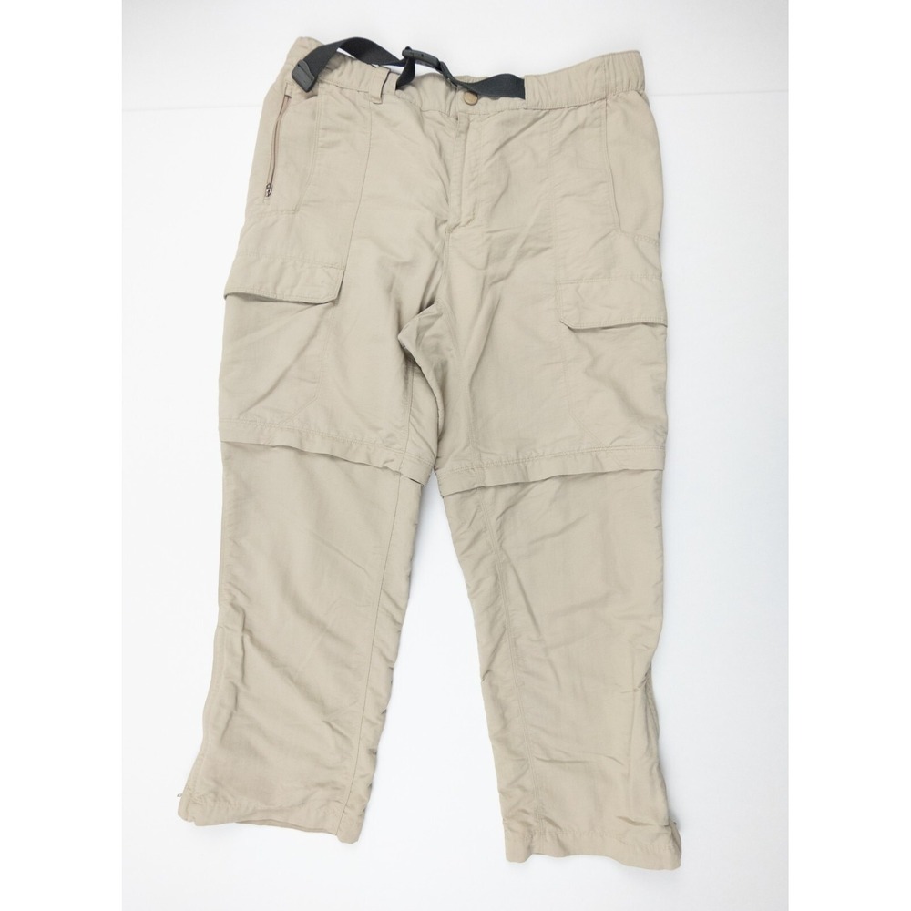 The North Face Pants Mens Large Beige Cargo Convertible Shorts Belted Outdoors